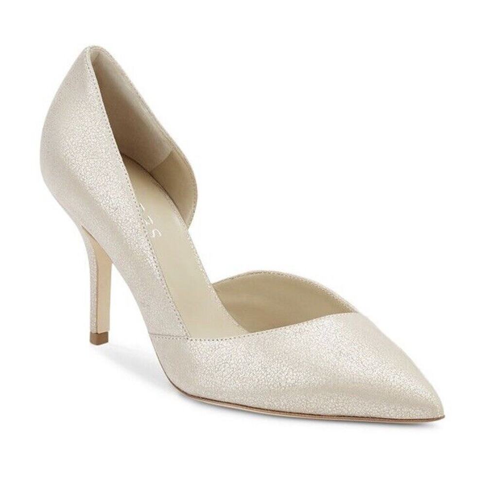 HOBBS LONDON Women's Clara Court Pearlised Pumps Pale Gold US 6